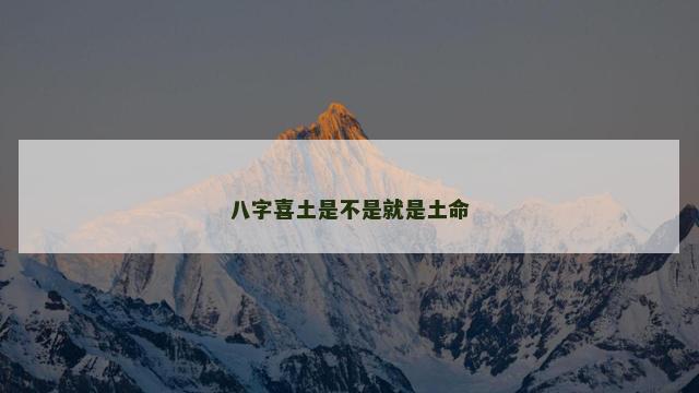 八字喜土是不是就是土命