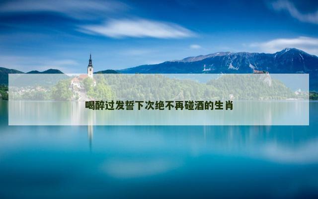喝醉过发誓下次绝不再碰酒的生肖
