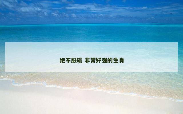 绝不服输 非常好强的生肖