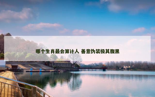 哪个生肖最会算计人 善意伪装极其腹黑
