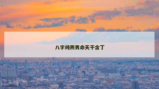 八字纯阴男命天干含丁