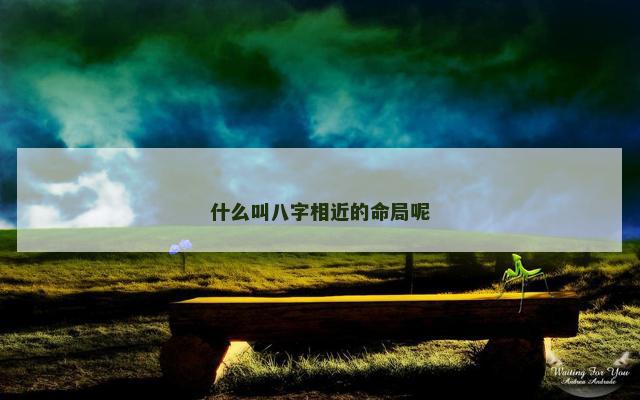 什么叫八字相近的命局呢