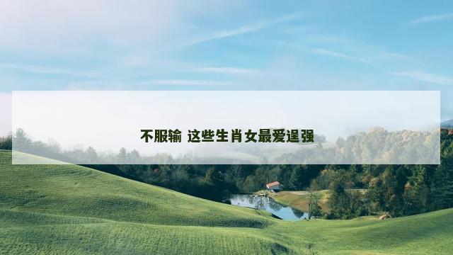 不服输 这些生肖女最爱逞强