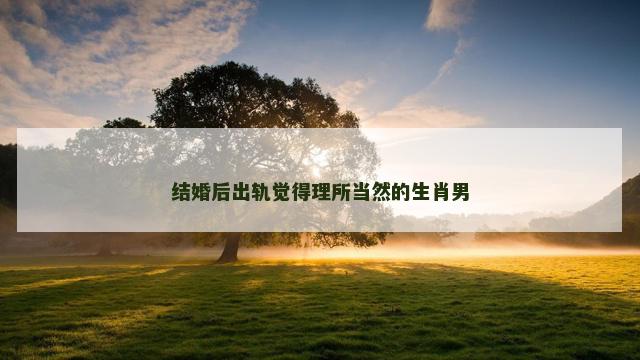 结婚后出轨觉得理所当然的生肖男