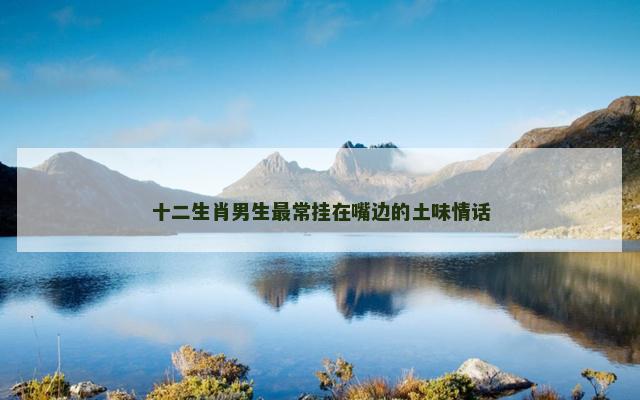 十二生肖男生最常挂在嘴边的土味情话
