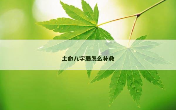 土命八字弱怎么补救