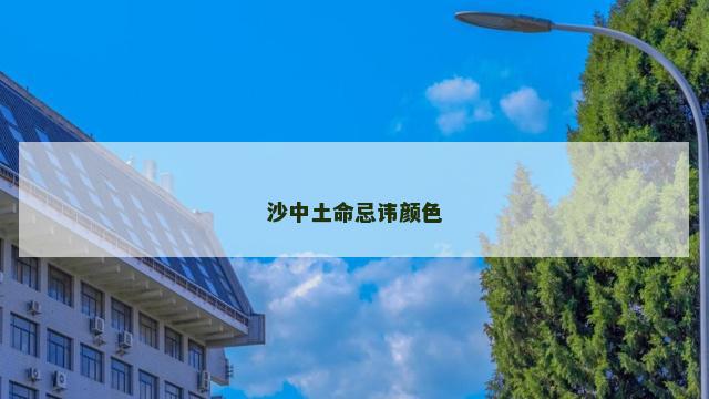 沙中土命忌讳颜色