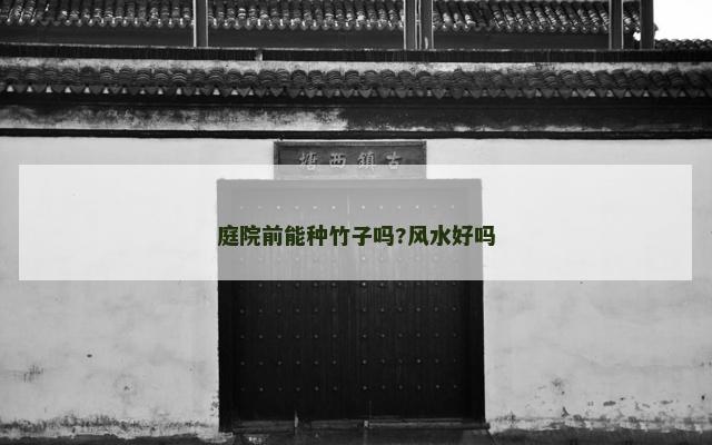 庭院前能种竹子吗?风水好吗