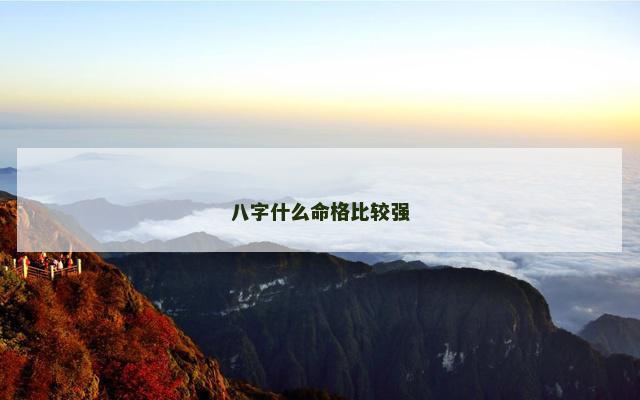 八字什么命格比较强