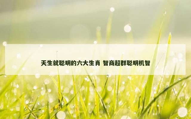 天生就聪明的六大生肖 智商超群聪明机智