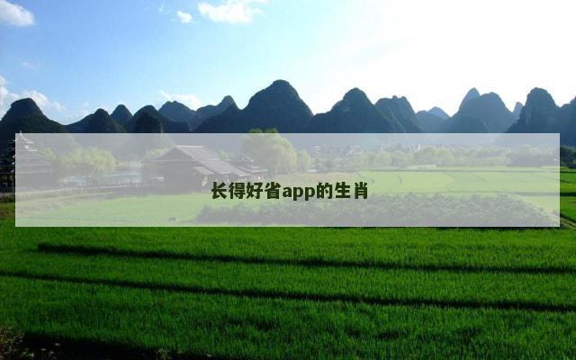 长得好省app的生肖