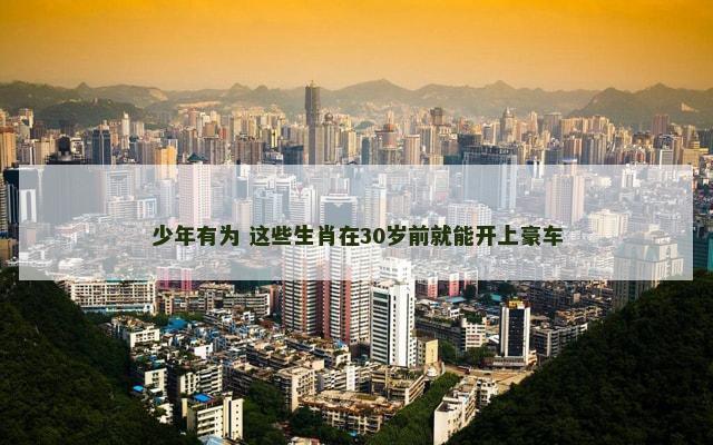 少年有为 这些生肖在30岁前就能开上豪车