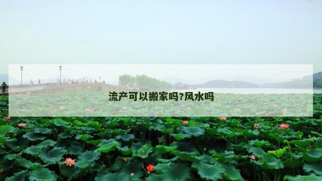 流产可以搬家吗?风水吗