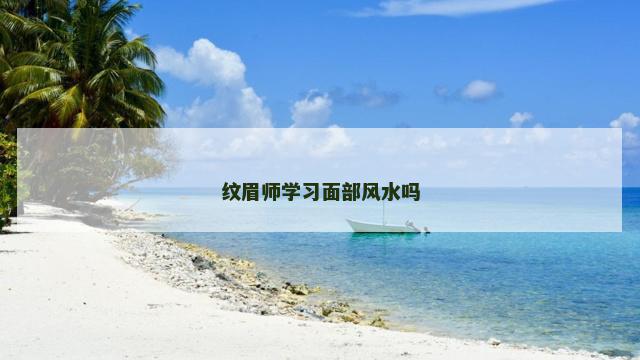 纹眉师学习面部风水吗