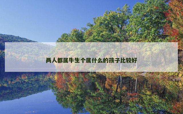两人都属牛生个属什么的孩子比较好