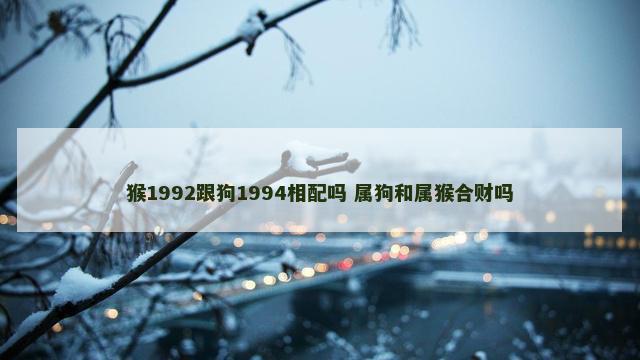 猴1992跟狗1994相配吗 属狗和属猴合财吗
