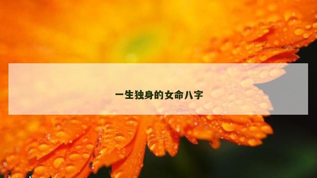一生独身的女命八字