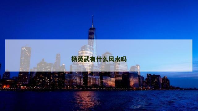 杨英武有什么风水吗