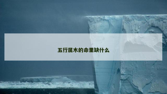 五行属木的命里缺什么