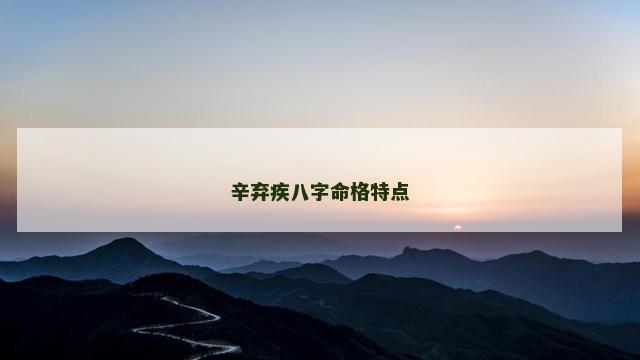 辛弃疾八字命格特点