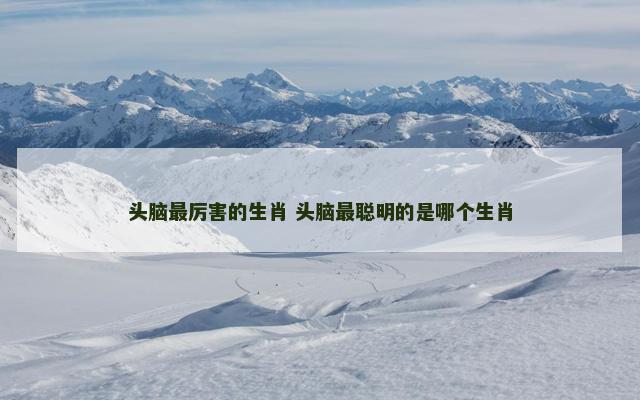 头脑最厉害的生肖 头脑最聪明的是哪个生肖