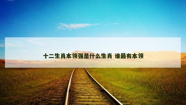 十二生肖本领强是什么生肖 谁最有本领