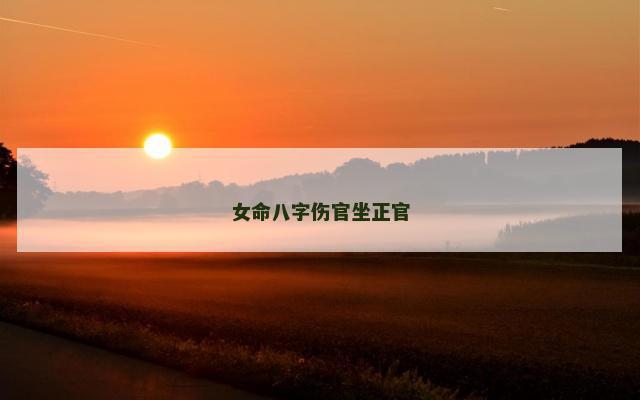女命八字伤官坐正官