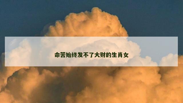 命苦始终发不了大财的生肖女