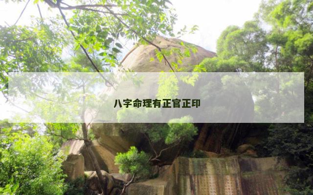 八字命理有正官正印