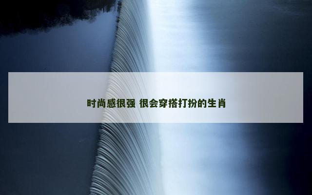 时尚感很强 很会穿搭打扮的生肖