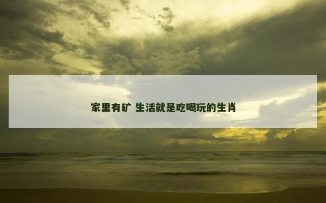 家里有矿 生活就是吃喝玩的生肖