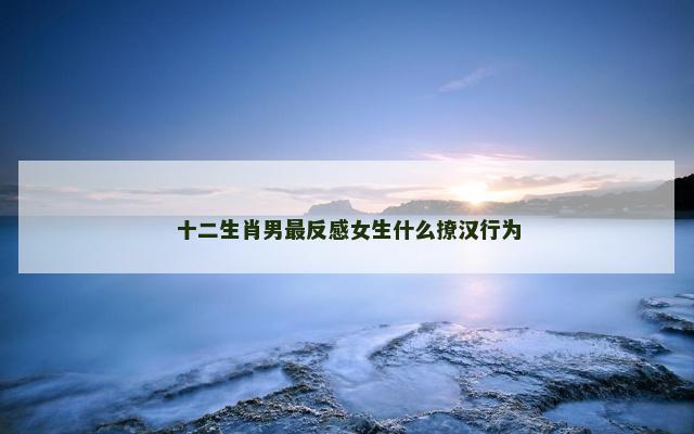 十二生肖男最反感女生什么撩汉行为