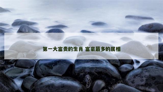 第一大富贵的生肖 富豪最多的属相