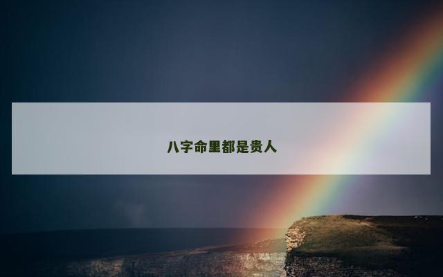 八字命里都是贵人
