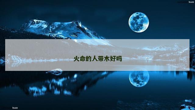 火命的人带木好吗