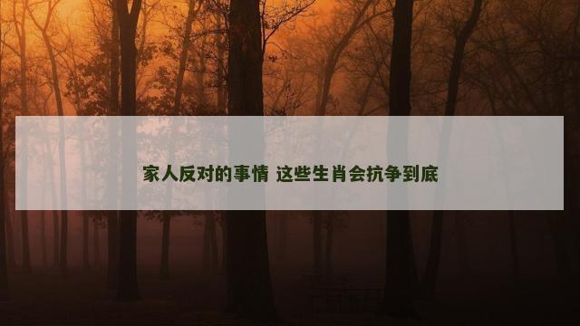 家人反对的事情 这些生肖会抗争到底