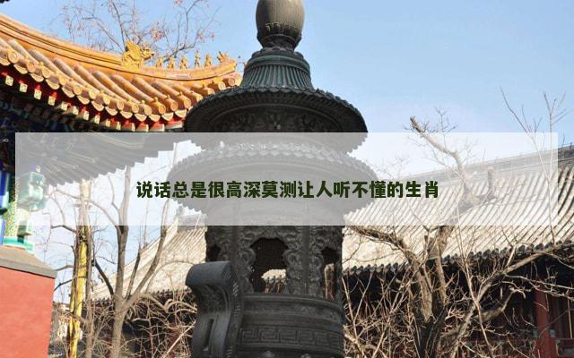 说话总是很高深莫测让人听不懂的生肖