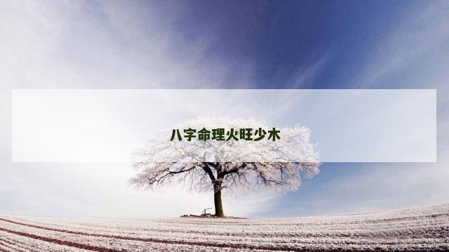 八字命理火旺少木