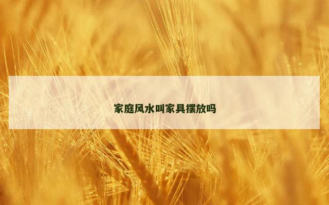 家庭风水叫家具摆放吗