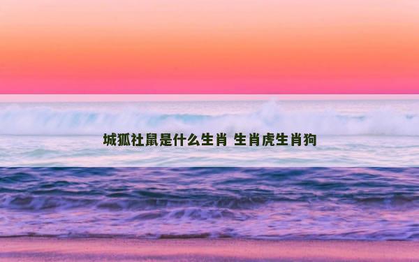 城狐社鼠是什么生肖 生肖虎生肖狗