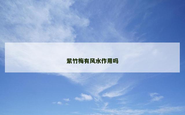 紫竹梅有风水作用吗