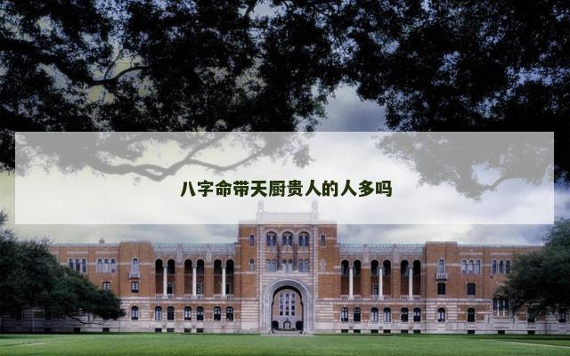 八字命带天厨贵人的人多吗