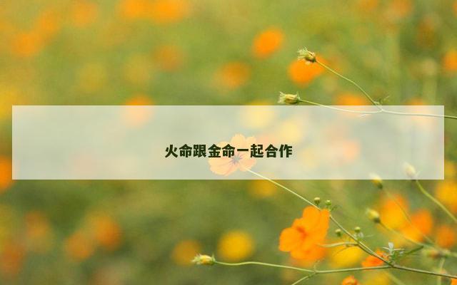 火命跟金命一起合作