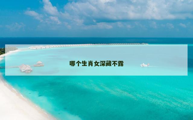 哪个生肖女深藏不露