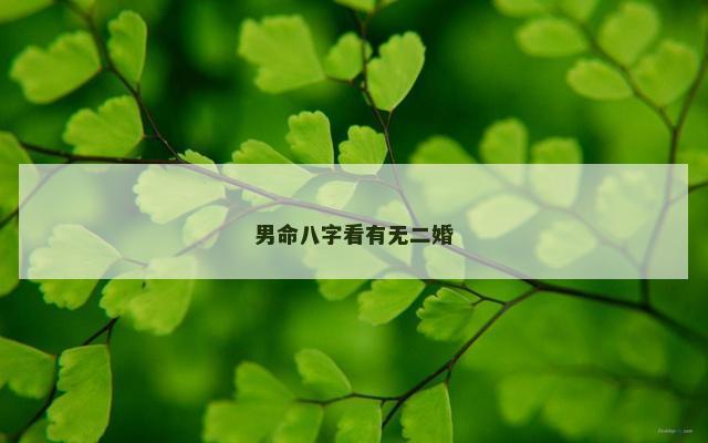 男命八字看有无二婚
