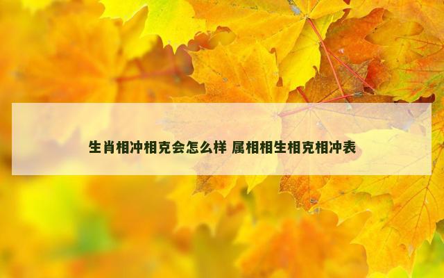 生肖相冲相克会怎么样 属相相生相克相冲表