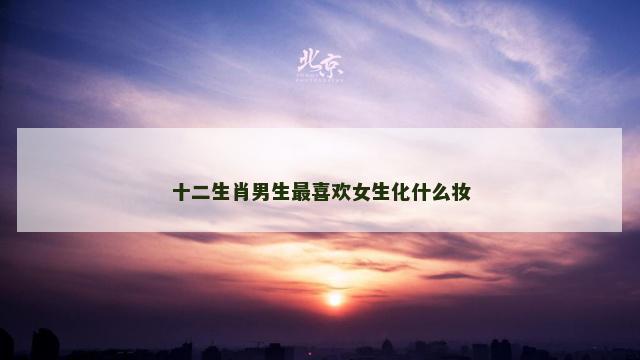 十二生肖男生最喜欢女生化什么妆