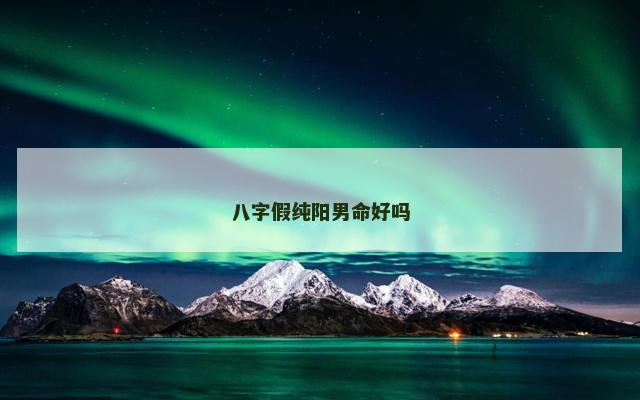 八字假纯阳男命好吗