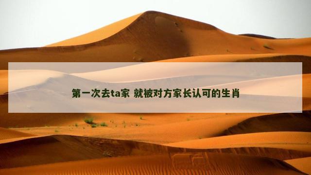 第一次去ta家 就被对方家长认可的生肖