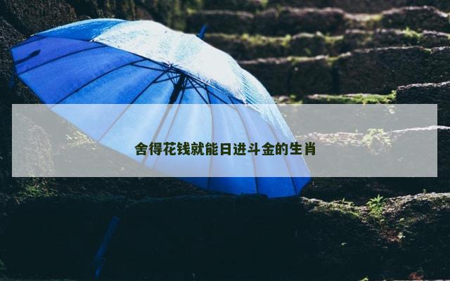 舍得花钱就能日进斗金的生肖